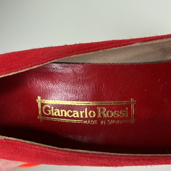Vintage Giancarlo Rossi Red Suede Heeled Pumps - Picture 11 of 13
